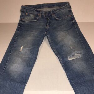 The Slim Boyfriend In Valley Blue Distressed Denim Jeans